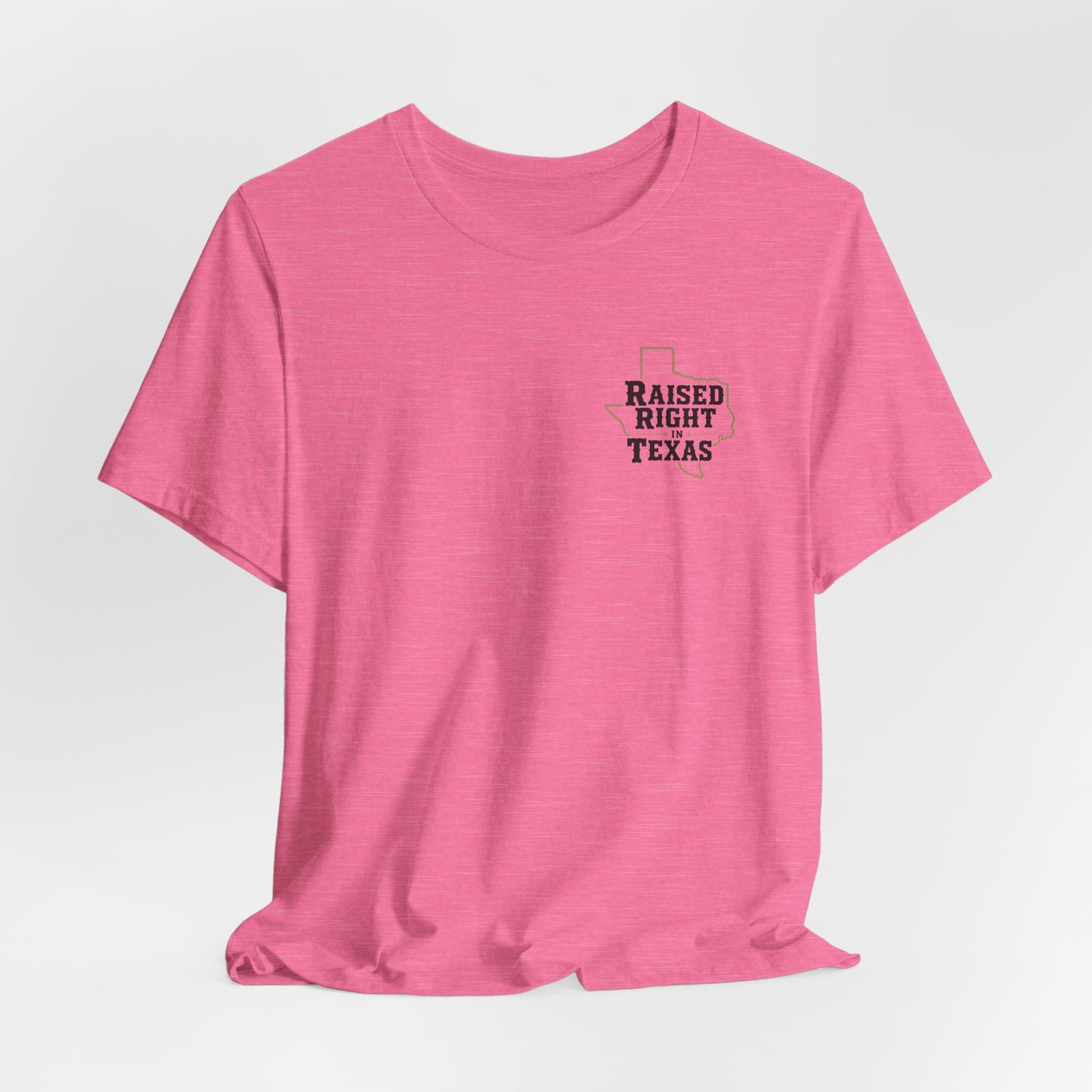 Raised Right in Texas T-Shirt | Texas Outline, Typographic Western Design