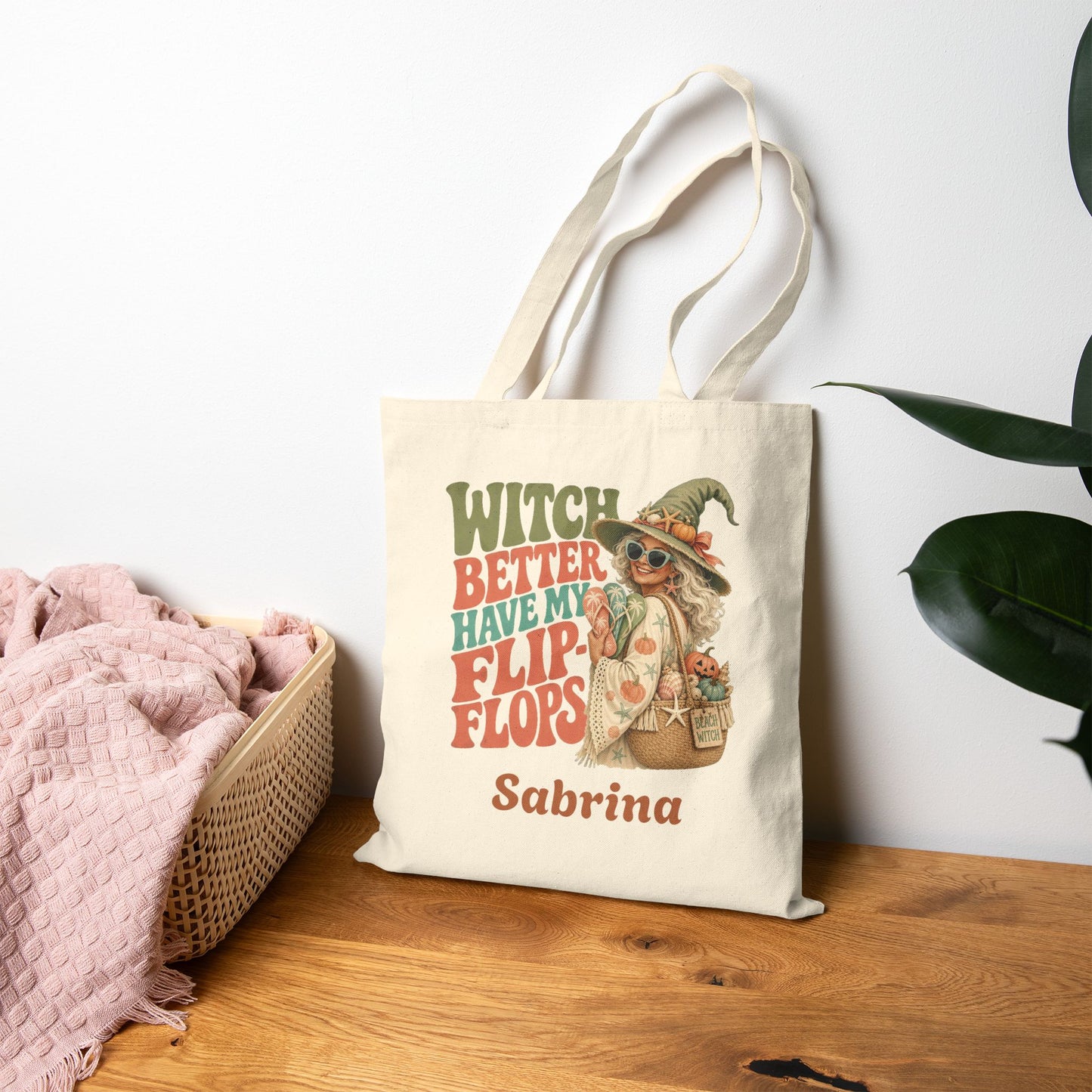 Witch Better Have My Flip Flops Tote Bag | Halloween Witch Illustration