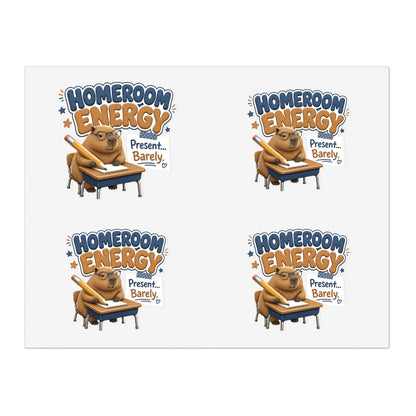 Homeroom Energy Present Barely Capybara sticker | Kiss-Cut Sticker