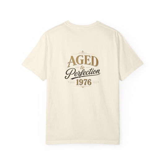 Aged to Perfection 1976 T-Shirt | Vintage Typographic Birthday Design