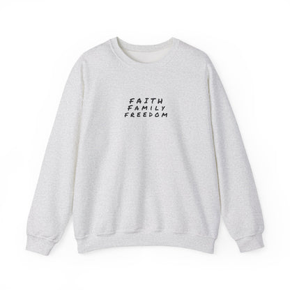 Faith Family Freedom Sweatshirt, Christian Sweatshirt, Religious Apparel, Inspirational Jumper, Religious Gift for Him/Her, Cozy Sweatshirt