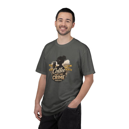 Coffee Kids and Crime Podcast Mom T-Shirt | Coffee Mug Silhouette Tee