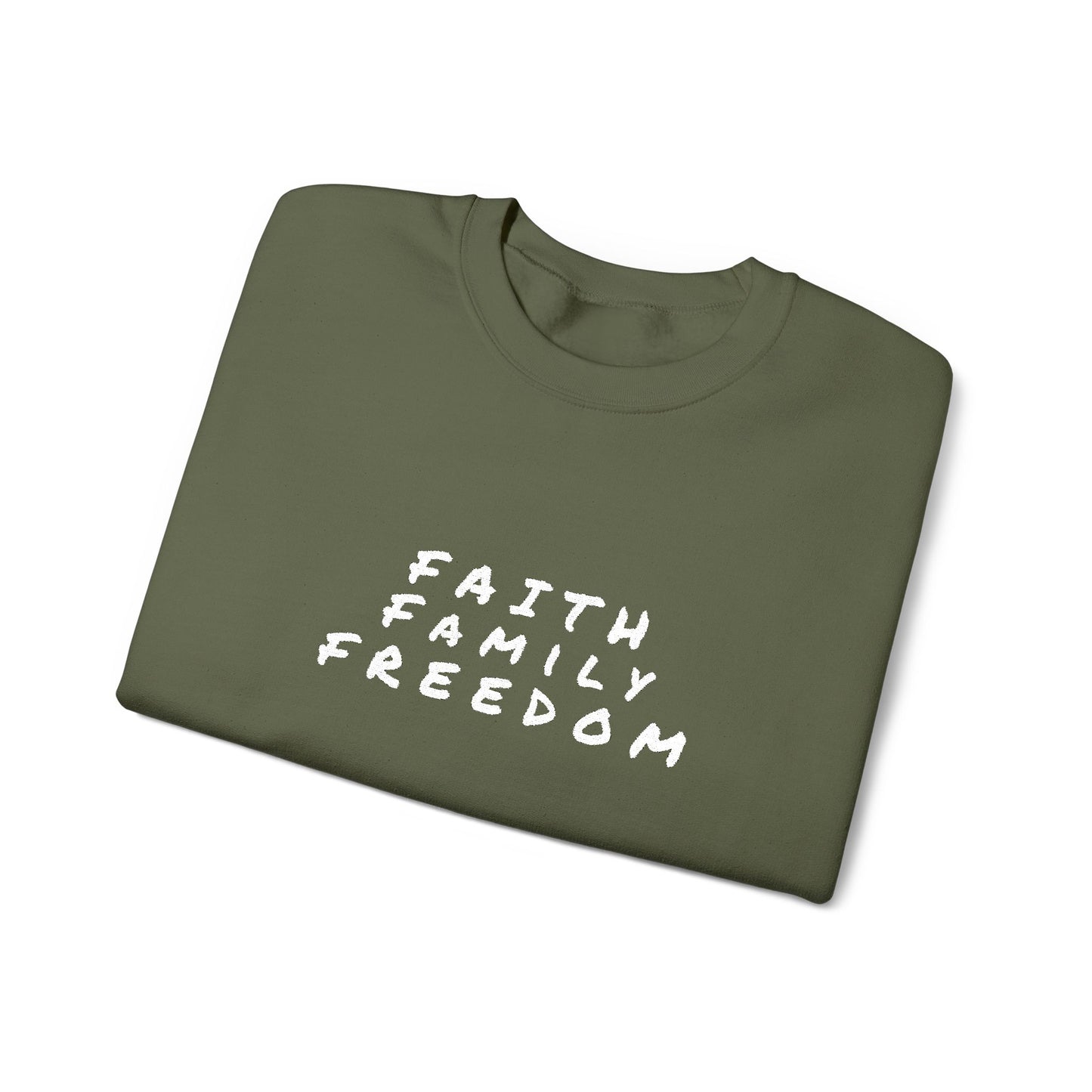Faith Family Freedom Sweatshirt, Religious Pullover Jumper, Christian Crewneck, Inspirational Sweatshirt, Unisex Religious Shirt, Faith