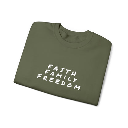Faith Family Freedom Sweatshirt, Religious Pullover Jumper, Christian Crewneck, Inspirational Sweatshirt, Unisex Religious Shirt, Faith