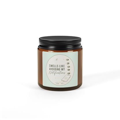 Smells Like Avoiding My Notifications Candle | Soy Amber Jar