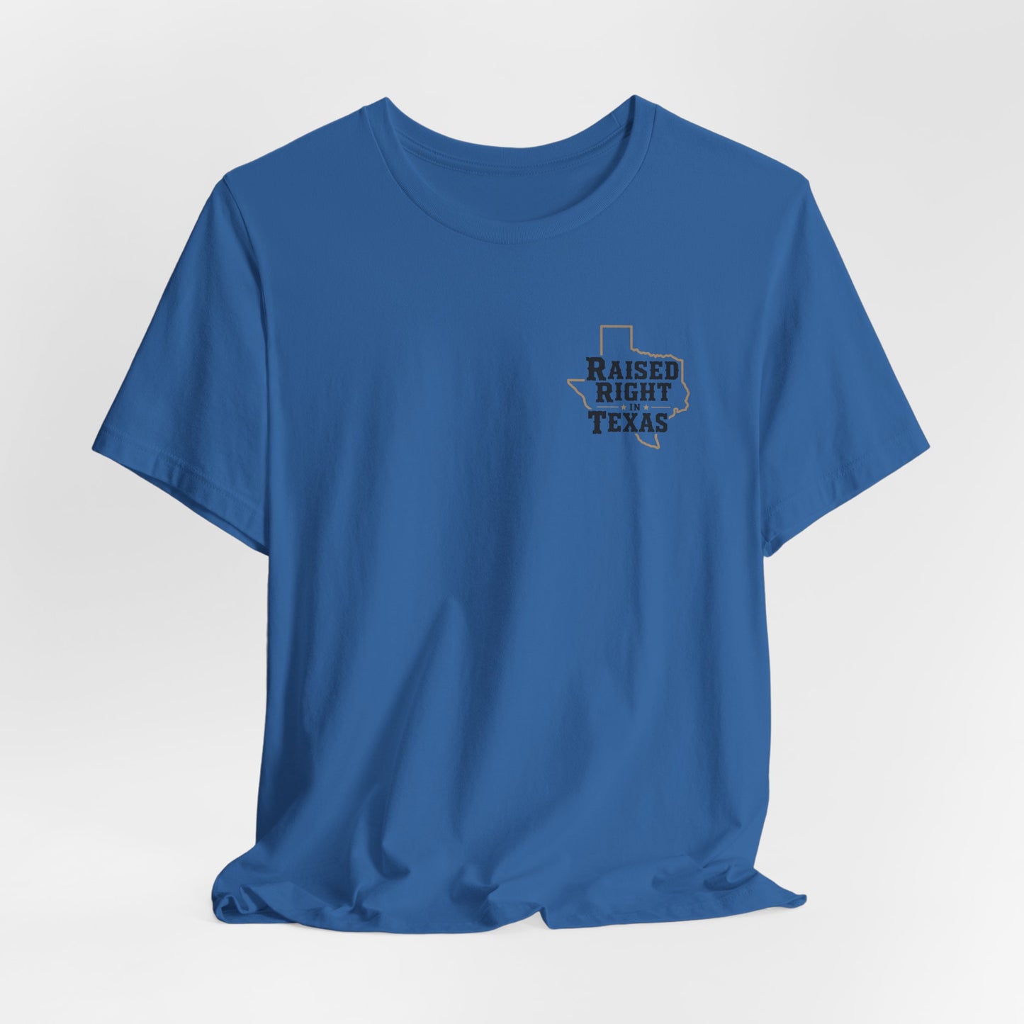 Raised Right in Texas T-Shirt | Texas Outline, Typographic Western Design