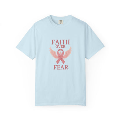 Faith Over Fear Unisex T-Shirt, Inspirational Shirt, Breast Cancer Awareness Tee, Gift for Support, Everyday Casual Wear