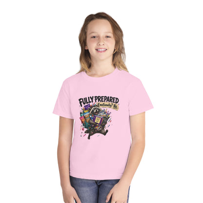 Fully Prepared Raccoon Supplies T-Shirt | Funny Back-to-School Kids Tee