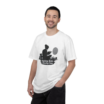 Raising Kids and Reading Crime T-shirt | Mom Reader Detective Design