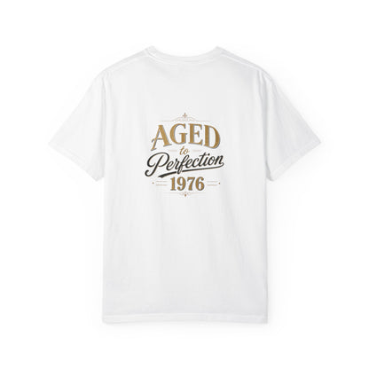 Aged to Perfection 1976 T-Shirt | Vintage Typographic Birthday Design
