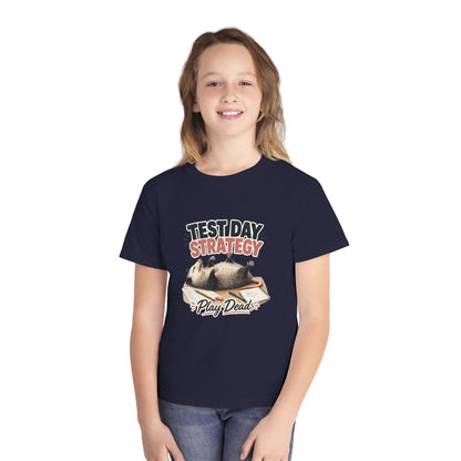 Test Day Strategy Play Dead Youth Tee | Possum Illustration, Back-to-School