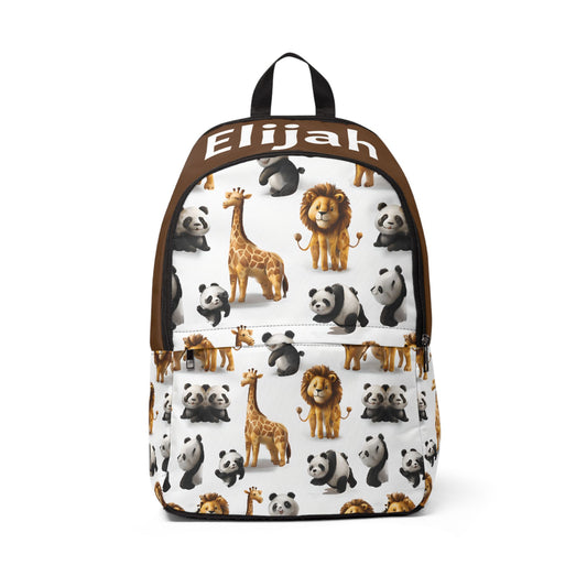 Personalized Animal Backpack for Kids | Lion Giraffe Panda Monkey Design | Boys Girls Zoo Bag | Custom Back to School Backpack