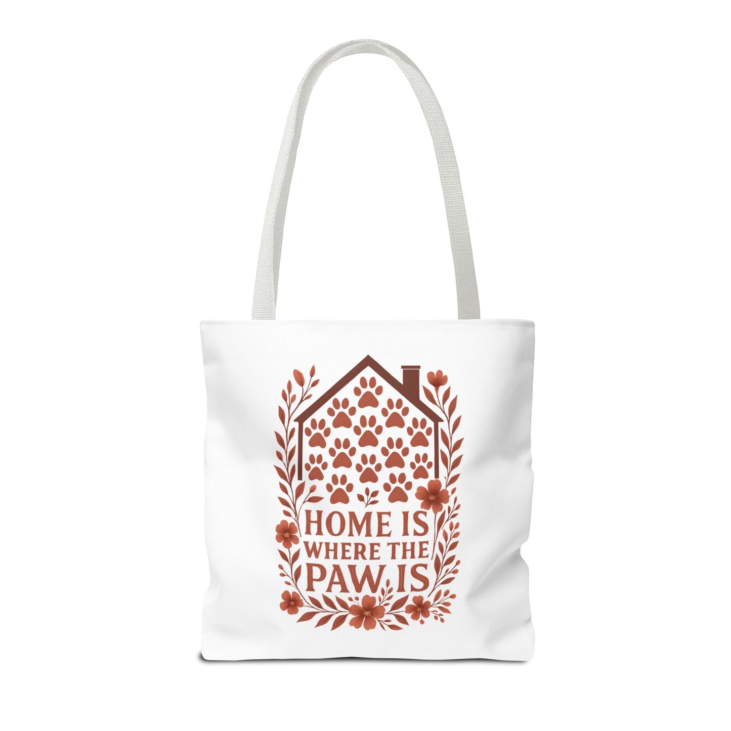 Home is Where the Paw Is Tote Bag | Pet Lover Gift, Floral Design, Animal Lover Accessory, Eco-Friendly Shopping Bag, Dog Mom Tote