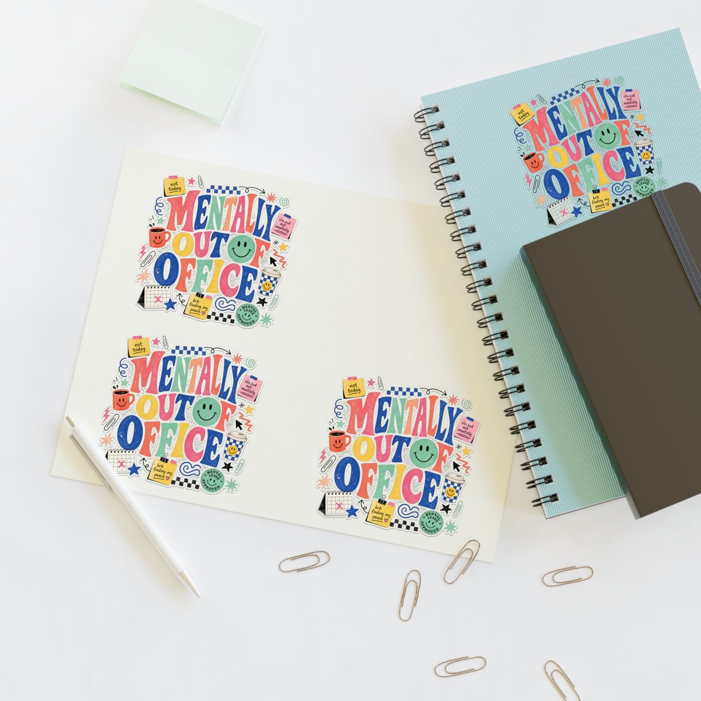 Mentally Out Of Office Sticker Sheets | Decorative Planner Stickers, Cute Office Humor