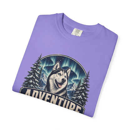 Adventure Has a Husky T-shirt | Husky Dog Graphic, Northern Lights, Outdoors