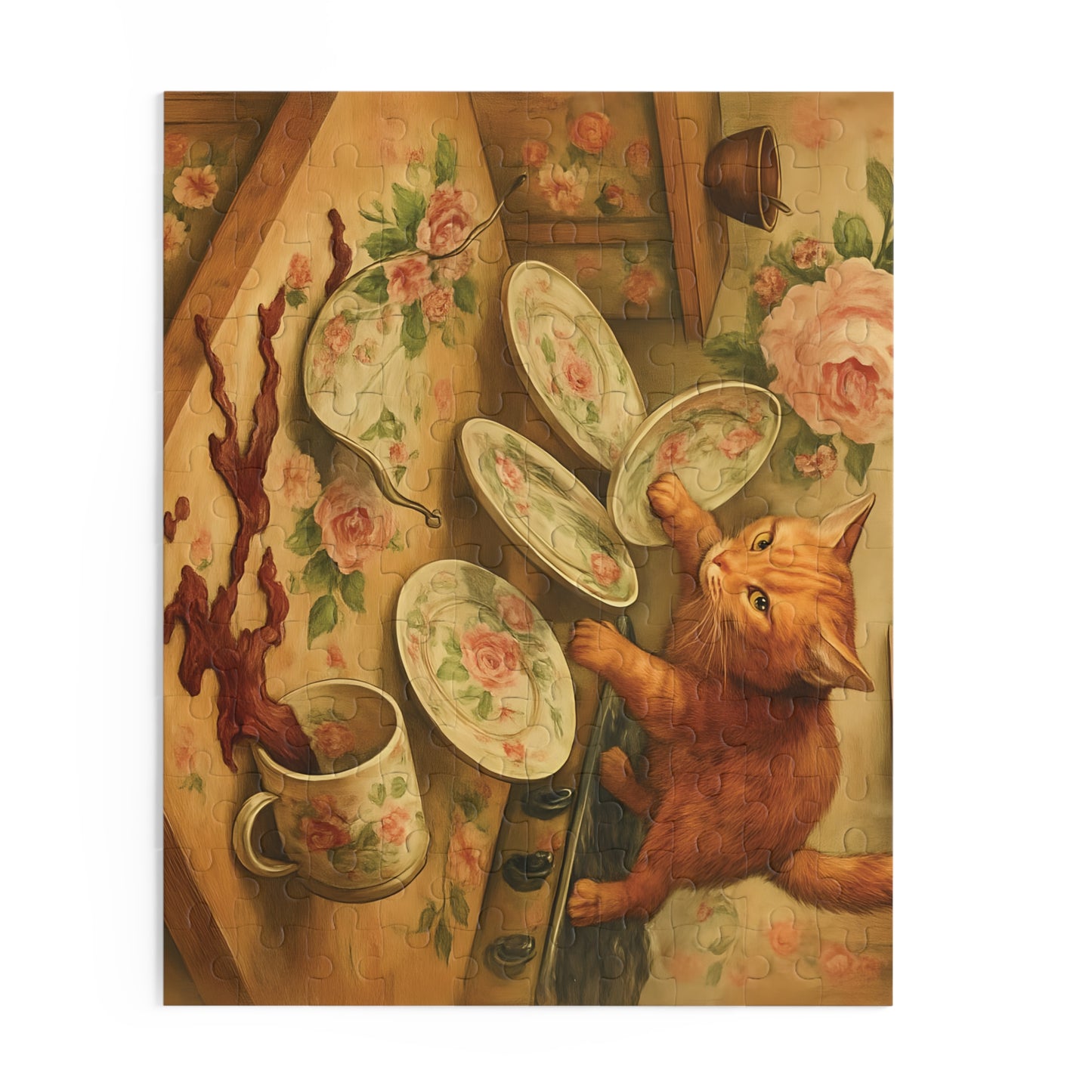 Whimsical Cat Puzzle - 120, 252, 500-Piece, Cozy Home Decor, Cat Lover Gift, Family Activity, Unique Puzzle Art