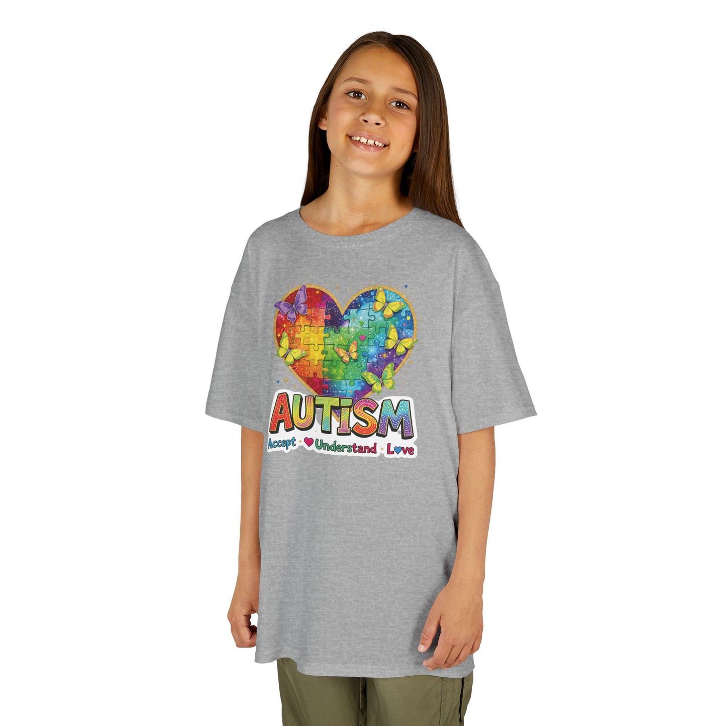 Autism Puzzle Heart Kids Tee | Accept Understand Love