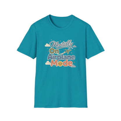 Mentally On Airplane Mode T-Shirt | Travel Plane Graphic