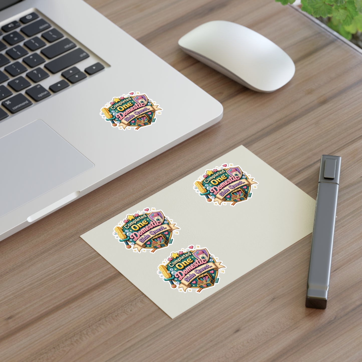 Completed One Domestic Side Quest Sticker Sheet | Cute Achievement Badge Stickers