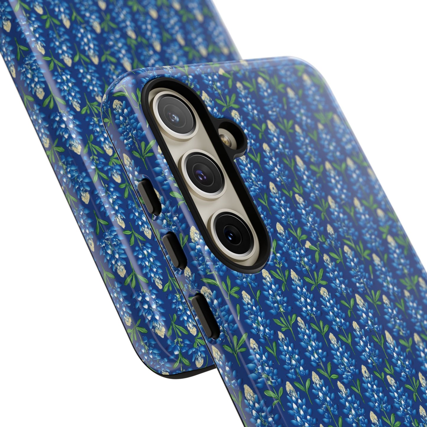Phone Case, Texas Bluebonnet Tough Case, Navy Floral Phone Cover, Protective iPhone Case, Samsung Galaxy Case, Texas Wildflower Gift