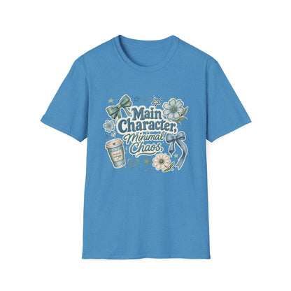 Main Character Minimal Chaos T-Shirt | Floral Bows Stars Design