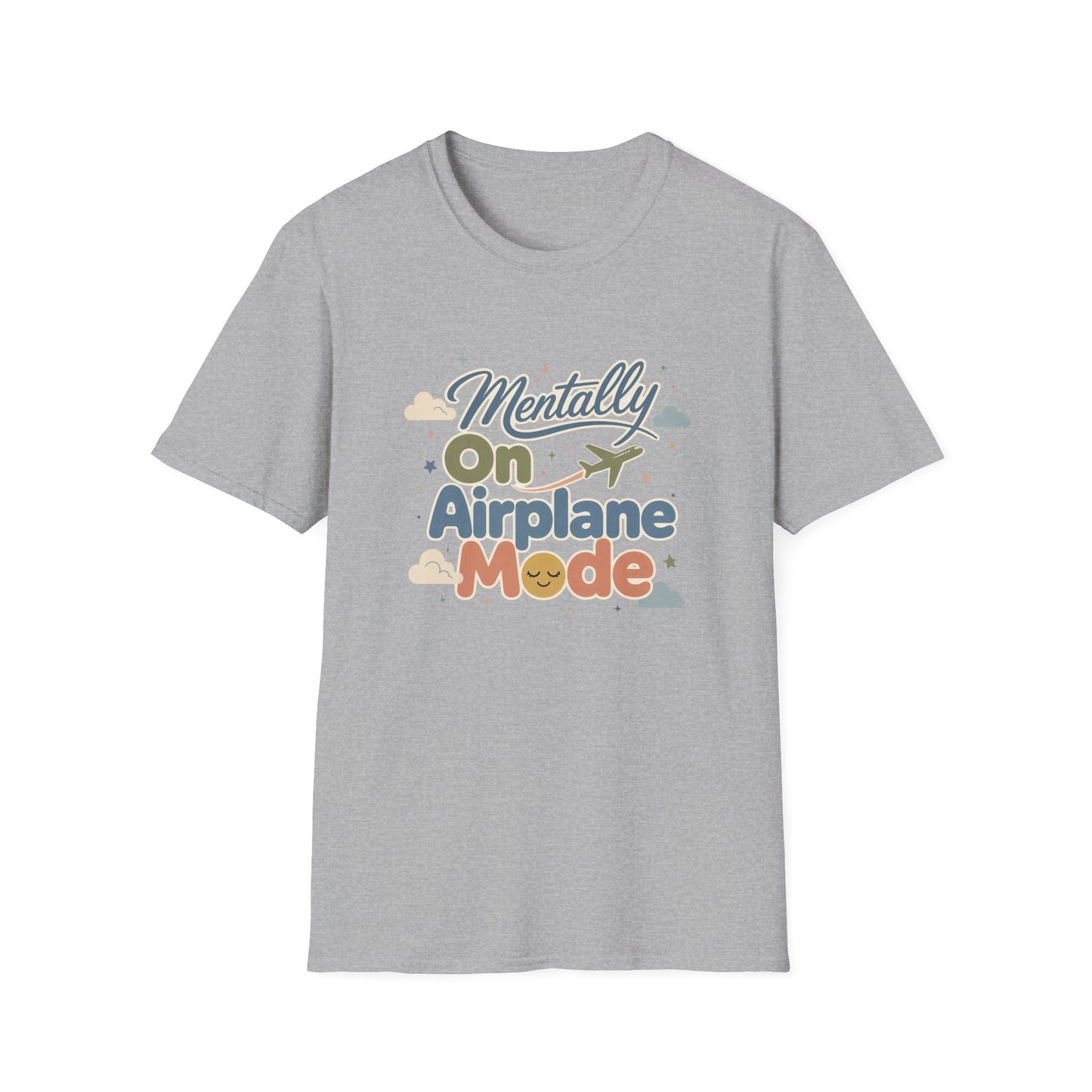 Mentally On Airplane Mode T-Shirt | Travel Plane Graphic
