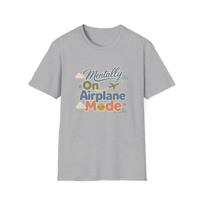 Mentally On Airplane Mode T-Shirt | Travel Plane Graphic