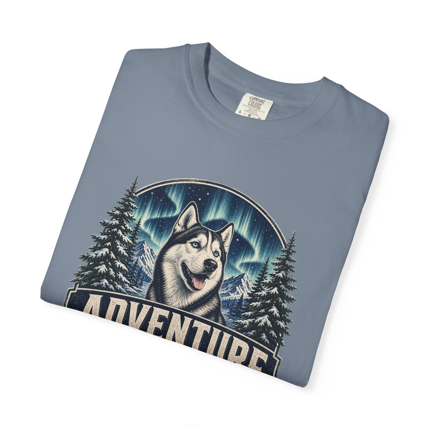 Adventure Has a Husky T-shirt | Husky Dog Graphic, Northern Lights, Outdoors