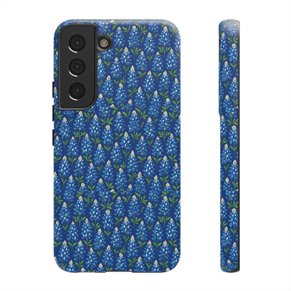 Phone Case, Texas Bluebonnet Tough Case, Navy Floral Phone Cover, Protective iPhone Case, Samsung Galaxy Case, Texas Wildflower Gift