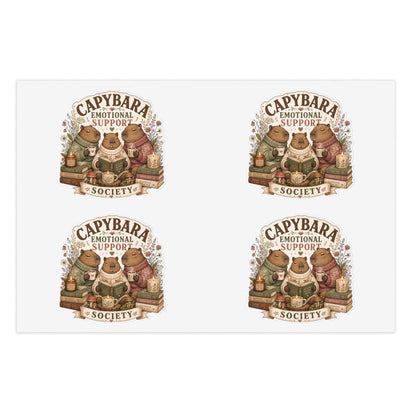 Capybara Emotional Support Society sticker sheet | Capybara stickers, kawaii animal decal
