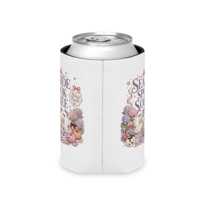 Seaside Spook Soiree Can Cooler | Halloween Ghost Picnic Cooler Sleeve