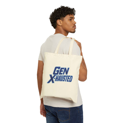 Gen X-Hausted Cotton Canvas Tote Bag | Eco-Friendly Shopping Bag, Gift for Gen X, Casual Everyday Use, Durable Tote