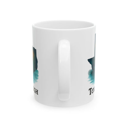 Ceramic Mug, Texas Tough Lighthouse Pride Coffee Cup, Floodwaters Resilience Gift, 11oz 15oz Tea Mugs, Lone Star State Kitchen Decor,
