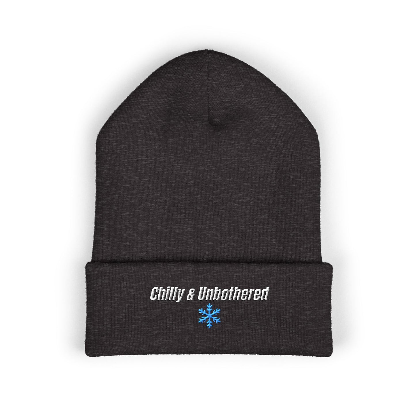 Chilly & Unbothered Beanie | Embroidered Snowflake Cuff Beanie
