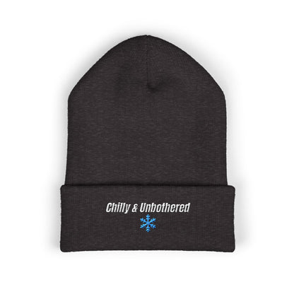 Chilly & Unbothered Beanie | Embroidered Snowflake Cuff Beanie