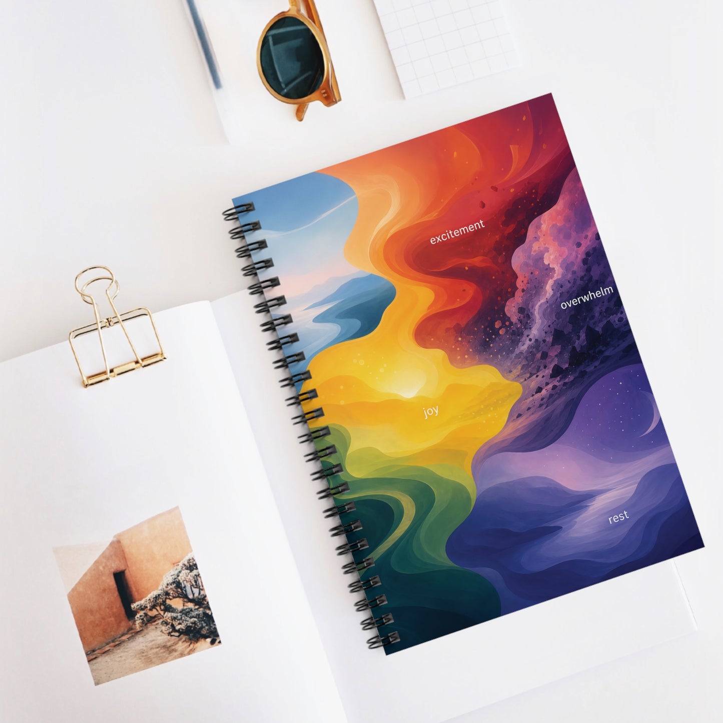 Emotion Spectrum abstract swirl notebook | Spiral Notebook