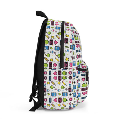 Arcade Learning Pattern Backpack | Retro Gaming School Bag