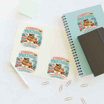 Currently Processing Capybara Sticker Sheet | Cute Relaxing Animal Stickers