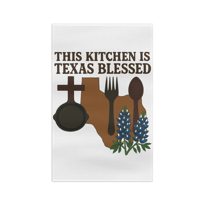 Texas Blessed Microfiber Tea Towel, Kitchen Décor, Gift for Texas Home, Cooking Towel, Rustic Kitchen Gift, Southern Style Decor
