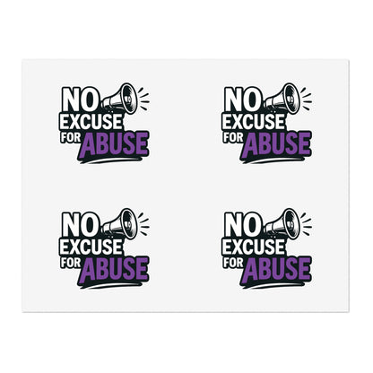 Empowerment Sticker Sheets - No Excuse for Abuse | Protest Stickers, Advocacy Decor, Gift for Social Activists, Awareness Campaigns