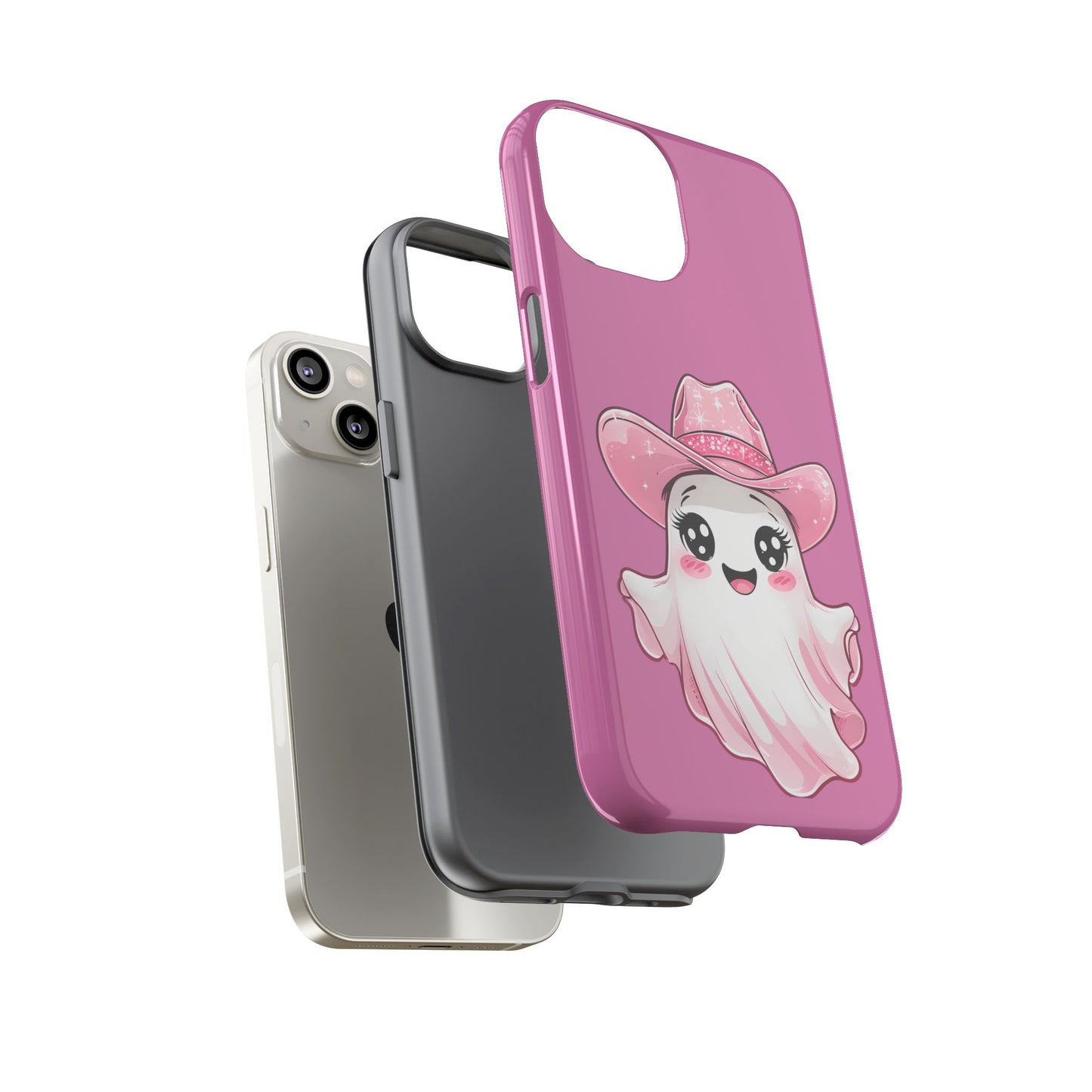 Cute Ghost Phone Case - Fun, Whimsical, Kawaii, Halloween, Gift Idea, Pink Ghost Design