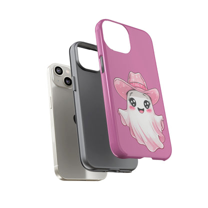 Cute Ghost Phone Case - Fun, Whimsical, Kawaii, Halloween, Gift Idea, Pink Ghost Design