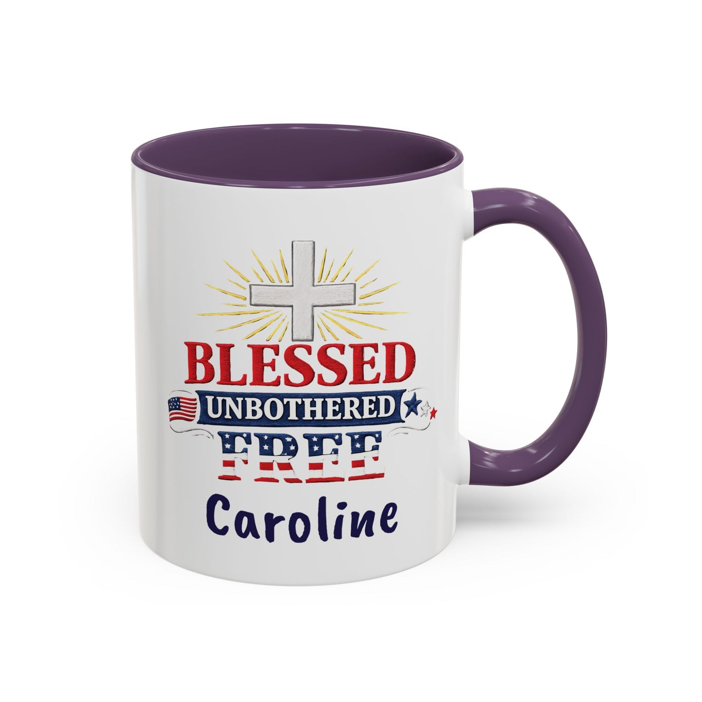Blessed Unbothered Free, Coffee Mug | Accent Coffee Mug