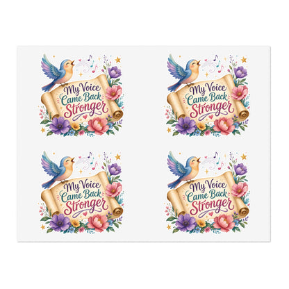 My Voice Came Back Stronger Sticker Sheet | Floral Hummingbird Inspirational