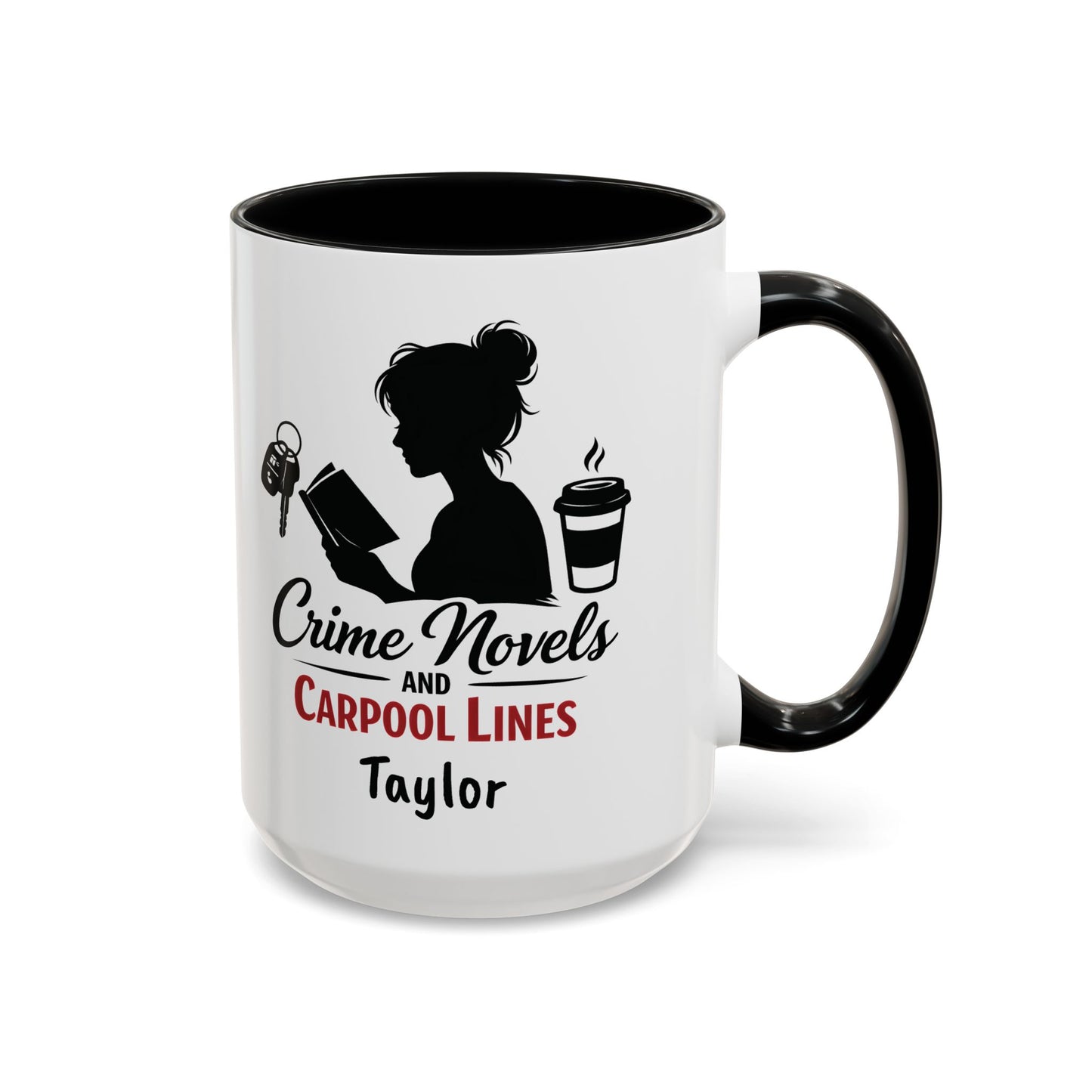Crime Novels and Carpool Lines Mug | Accent Coffee Mug