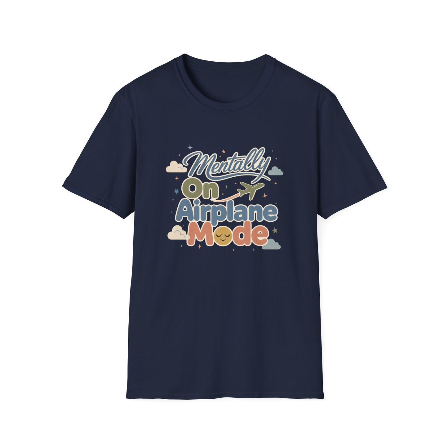 Mentally On Airplane Mode T-Shirt | Travel Plane Graphic