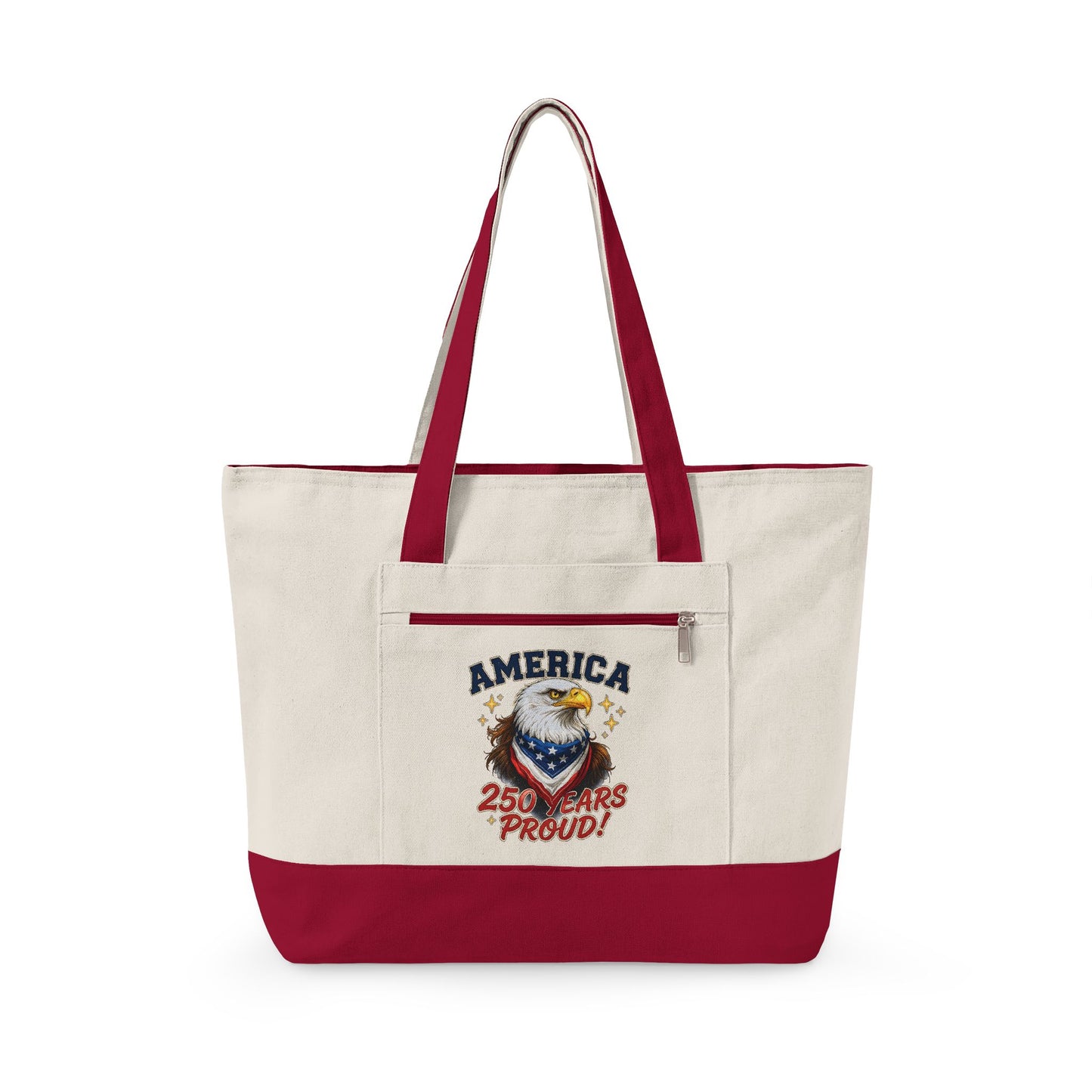 America Eagle Crest zipper tote | Canvas Tote, Patriotic Stars Stripes