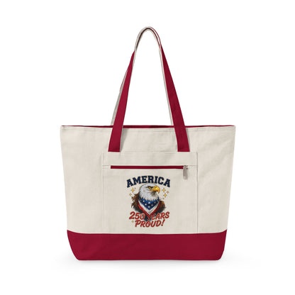 America Eagle Crest zipper tote | Canvas Tote, Patriotic Stars Stripes