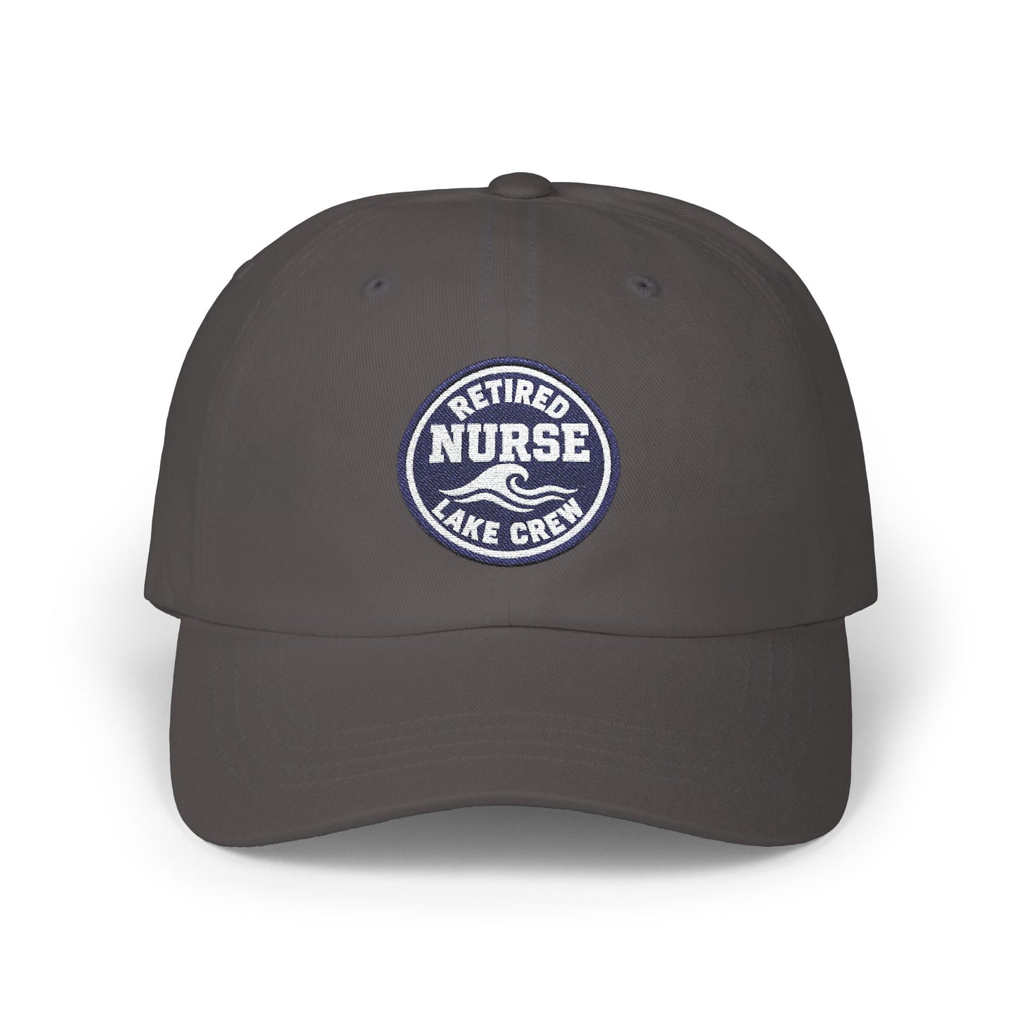 Retired Nurse Lake Crew Dad Cap | Embroidered Patch Adjustable Hat