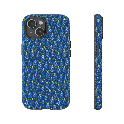 Phone Case, Texas Bluebonnet Tough Case, Navy Floral Phone Cover, Protective iPhone Case, Samsung Galaxy Case, Texas Wildflower Gift